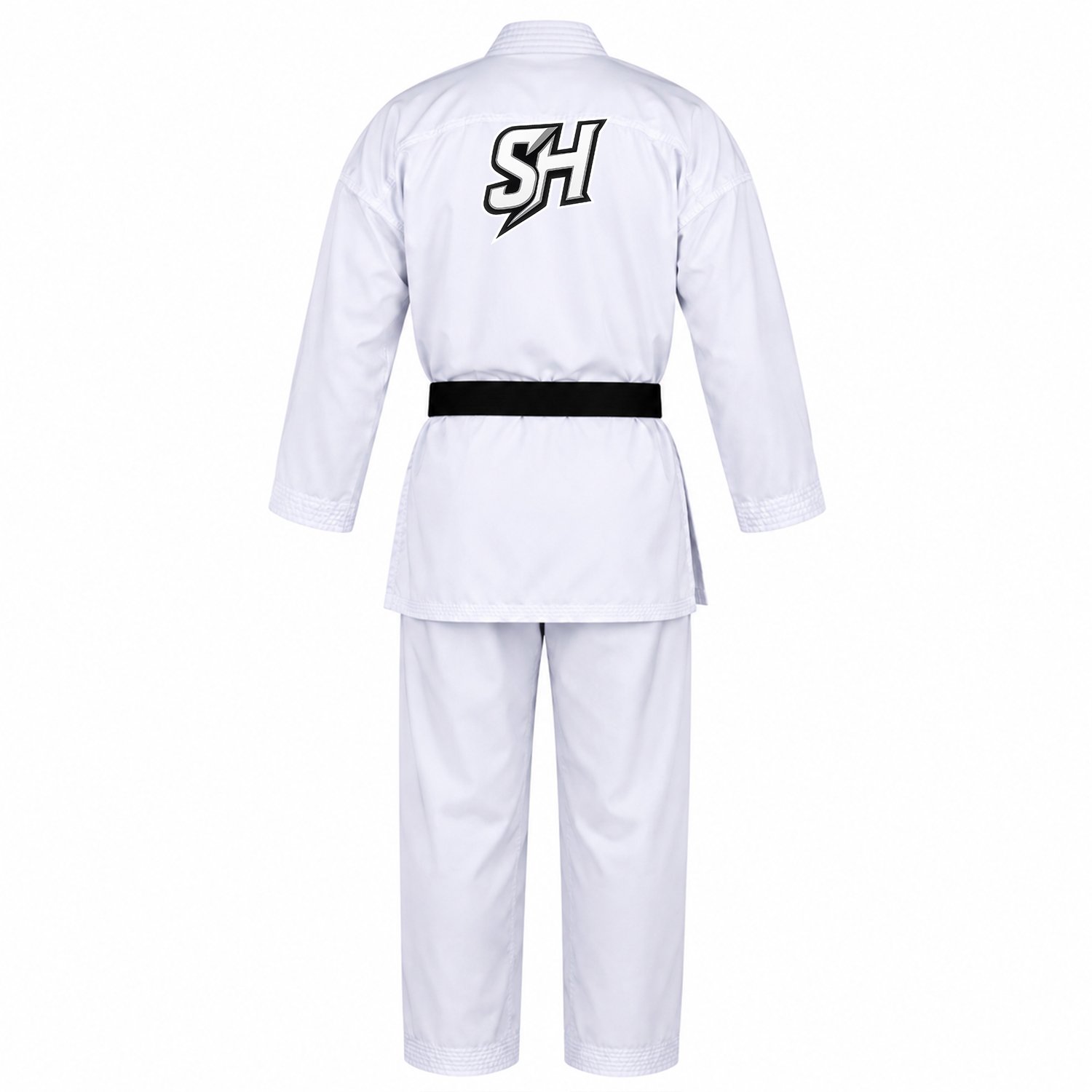 Karate Uniform / Martial Arts Gi – White with Black Belt - Image 2